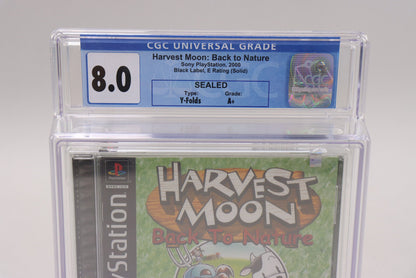 Harvest Moon: Back to Nature Sony PlayStation PS1 PSX Black Sealed CGC 8.0 A+