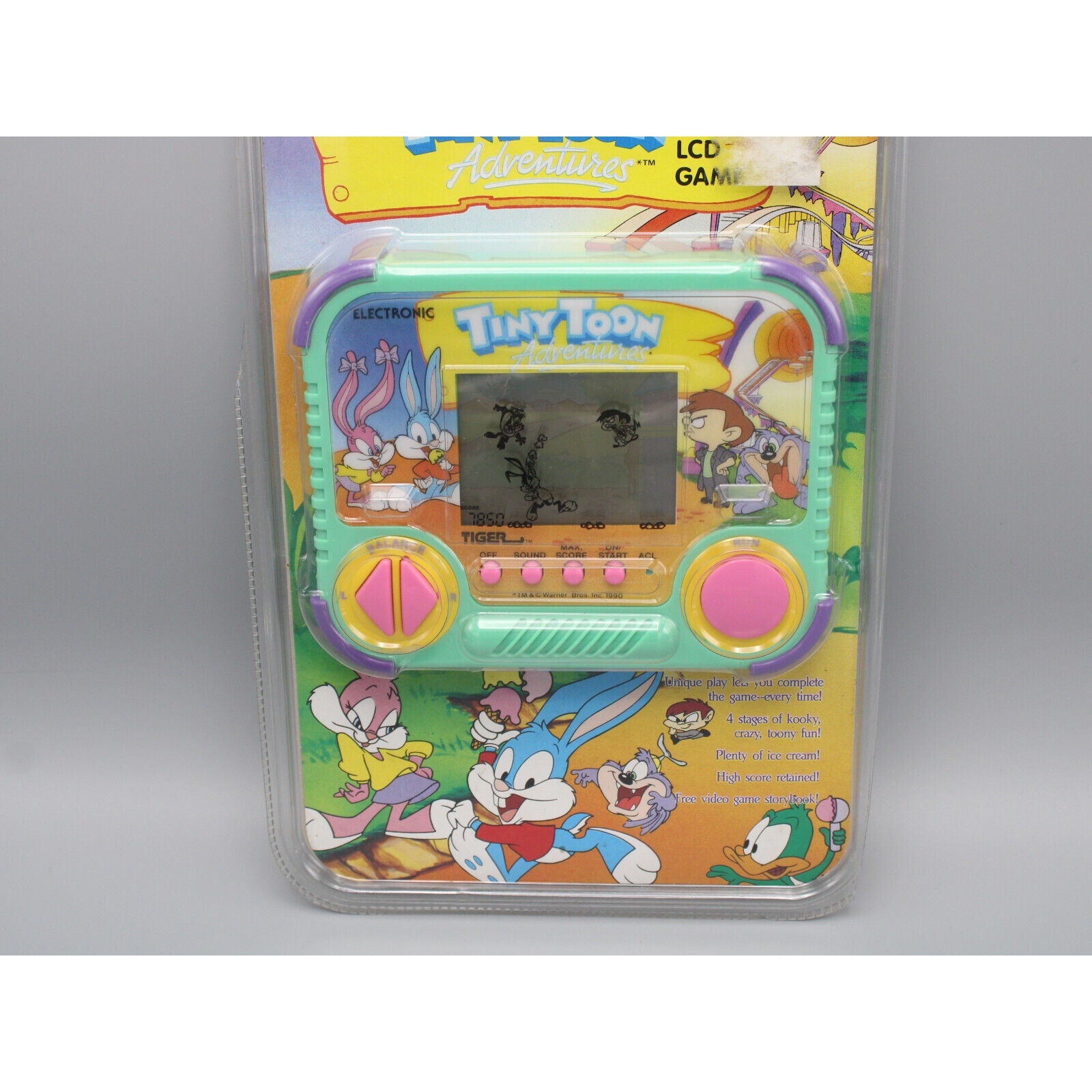 1991 Tiger Electronic Tiny Toon Adventures Handheld LCD Game Open Packaging MIB