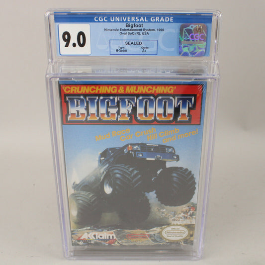 Bigfoot Nintendo NES 1990 New Factory Sealed H-Seam CGC Graded 9.0 A+ VGA Wata