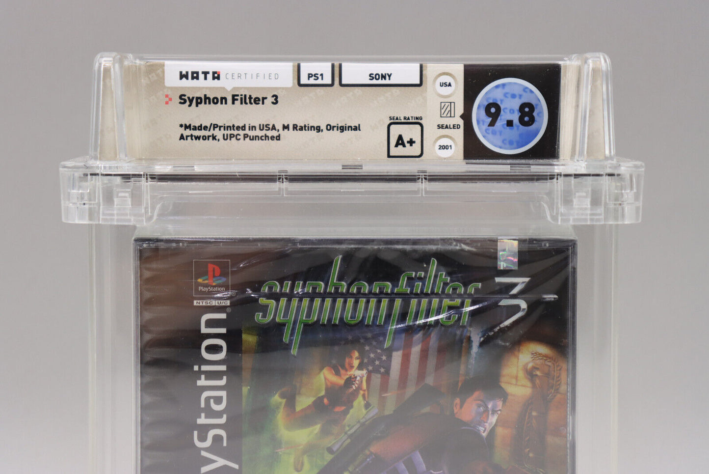 Syphon Filter 3 Sony PlayStation PS1 PSX Original 9/11 Cover Artwork Wata 9.8 A+