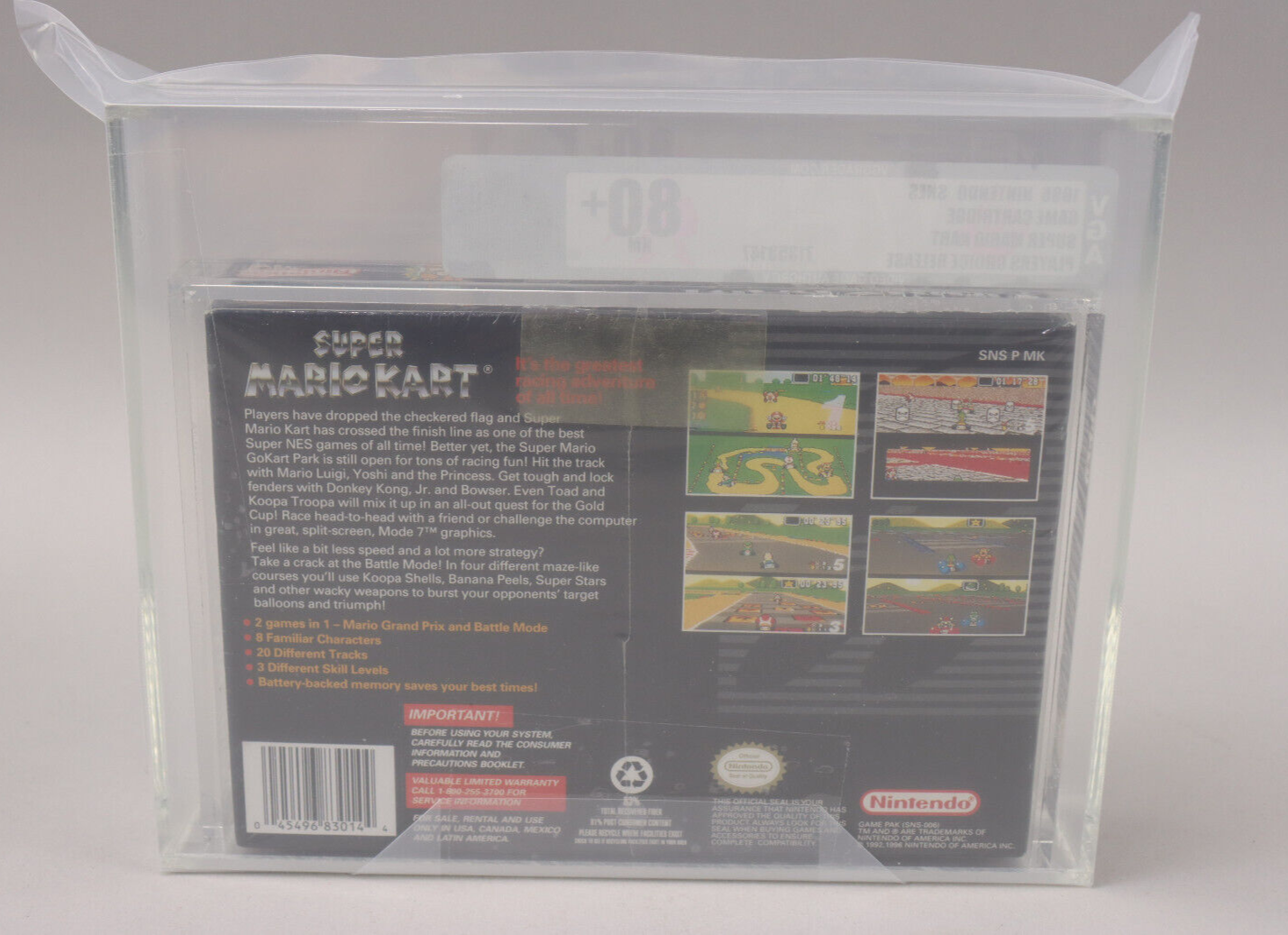 Super Mario Kart Nintendo SNES 1996 New Factory Sealed VGA Graded 80+ NM