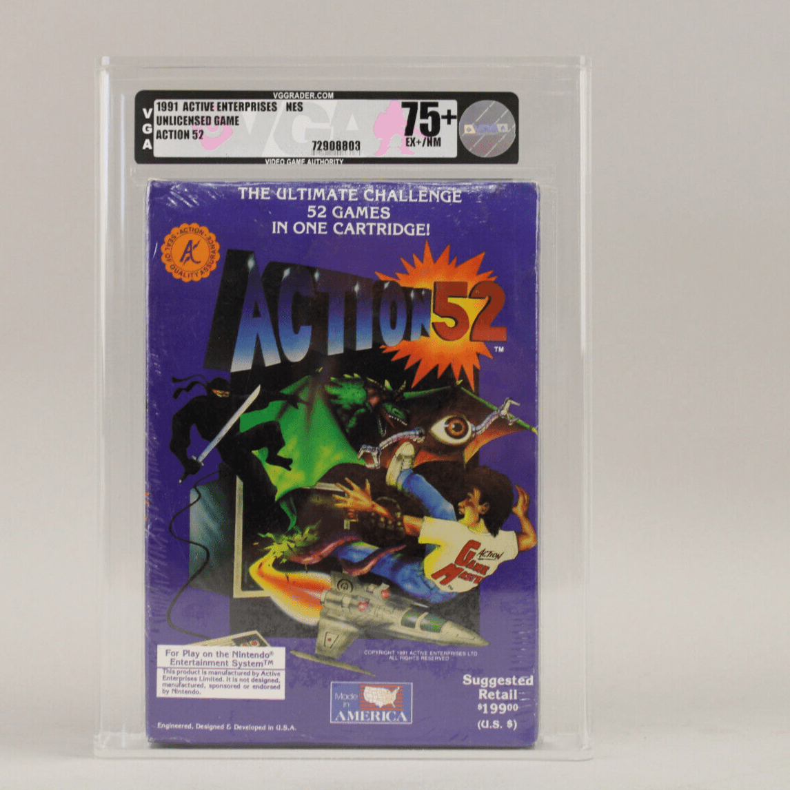 Action 52 Nintendo NES 1991 Active Ent. New Factory Sealed VGA Graded ...