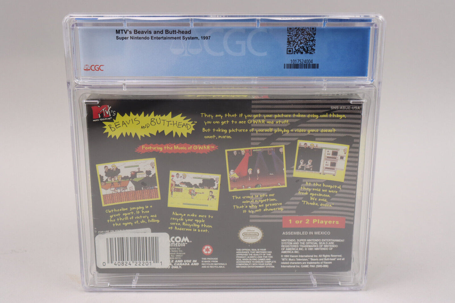 MTV's Beavis and Butt-head Nintendo SNES 1997 New Sealed CGC Graded 9.2 A++