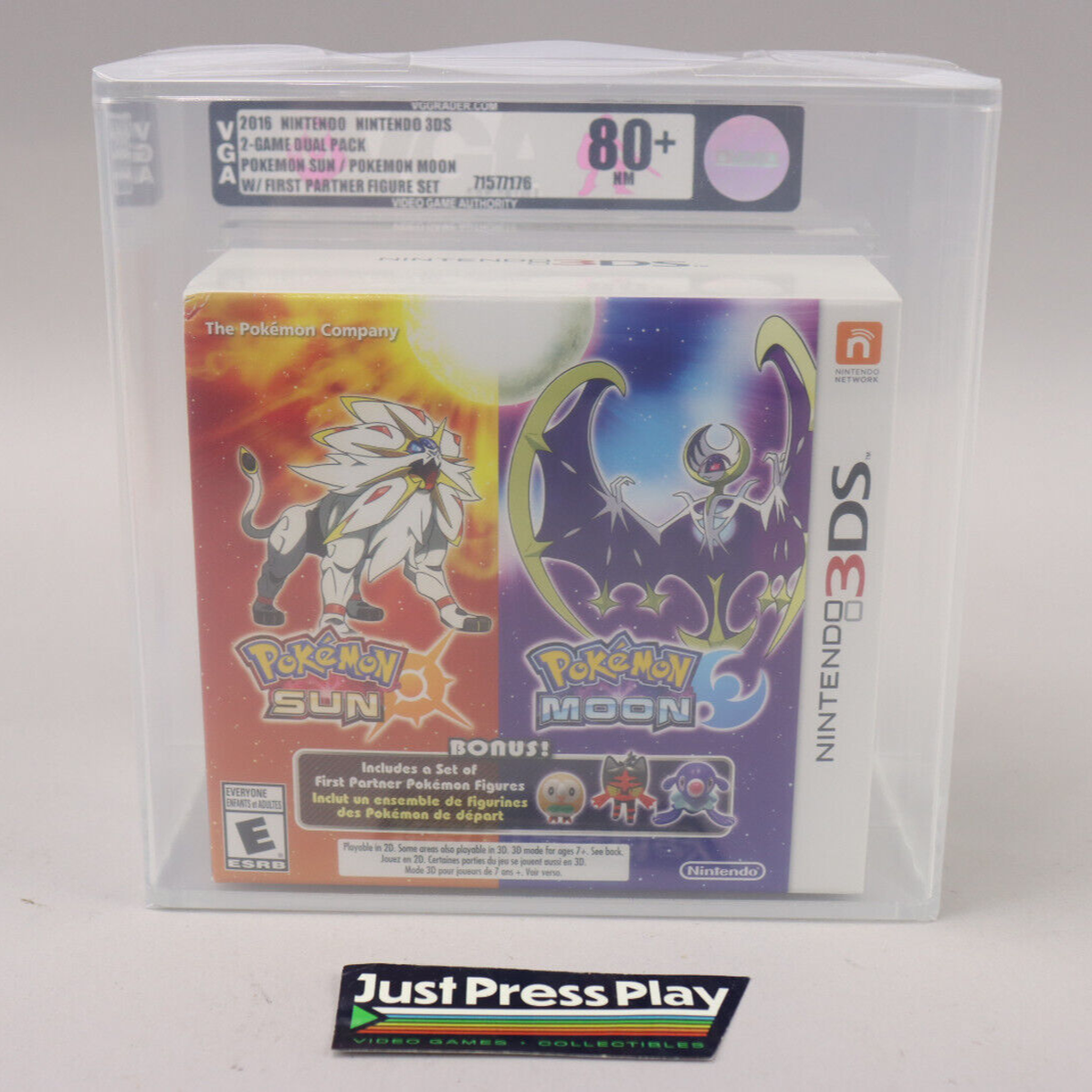 Pokemon Sun & Moon Double Dual Pack with 3 Figures 3DS New Sealed VGA 80+ NM