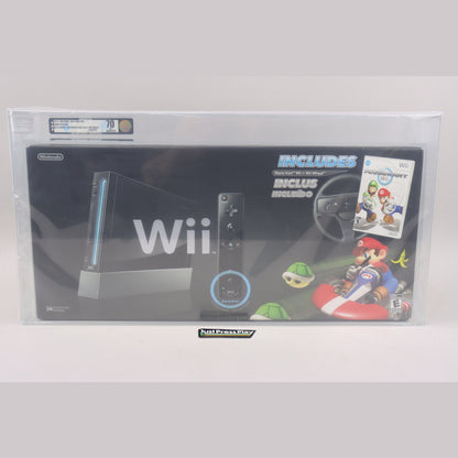 Brand New VGA Graded Black 2011 Nintendo Wii System Bundle w/Mario Kart Q70 EX+