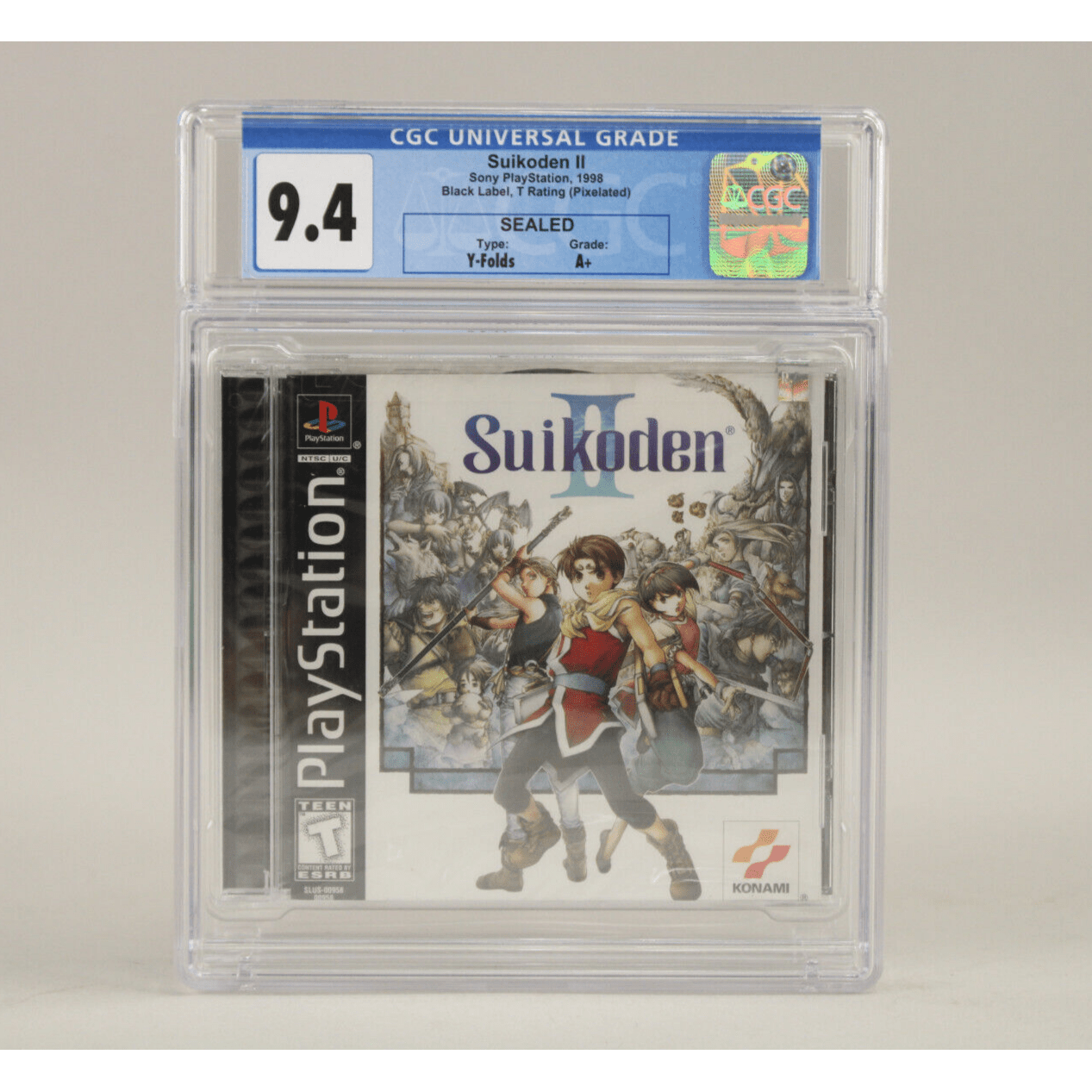 Suikoden II 2 Sony PlayStation PS1 PSX Black Label New Sealed CGC Graded 9.4 A+