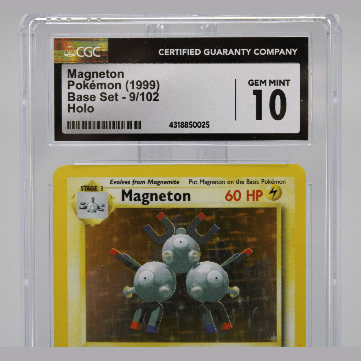 Pokemon TCG Magneton Base Set Holo Card 9/102 CGC Graded 10 GEM MINT 1999 Pokemon TCG Magneton Base Set Holo Card 9/102 CGC Graded 10 GEM MINT 1999