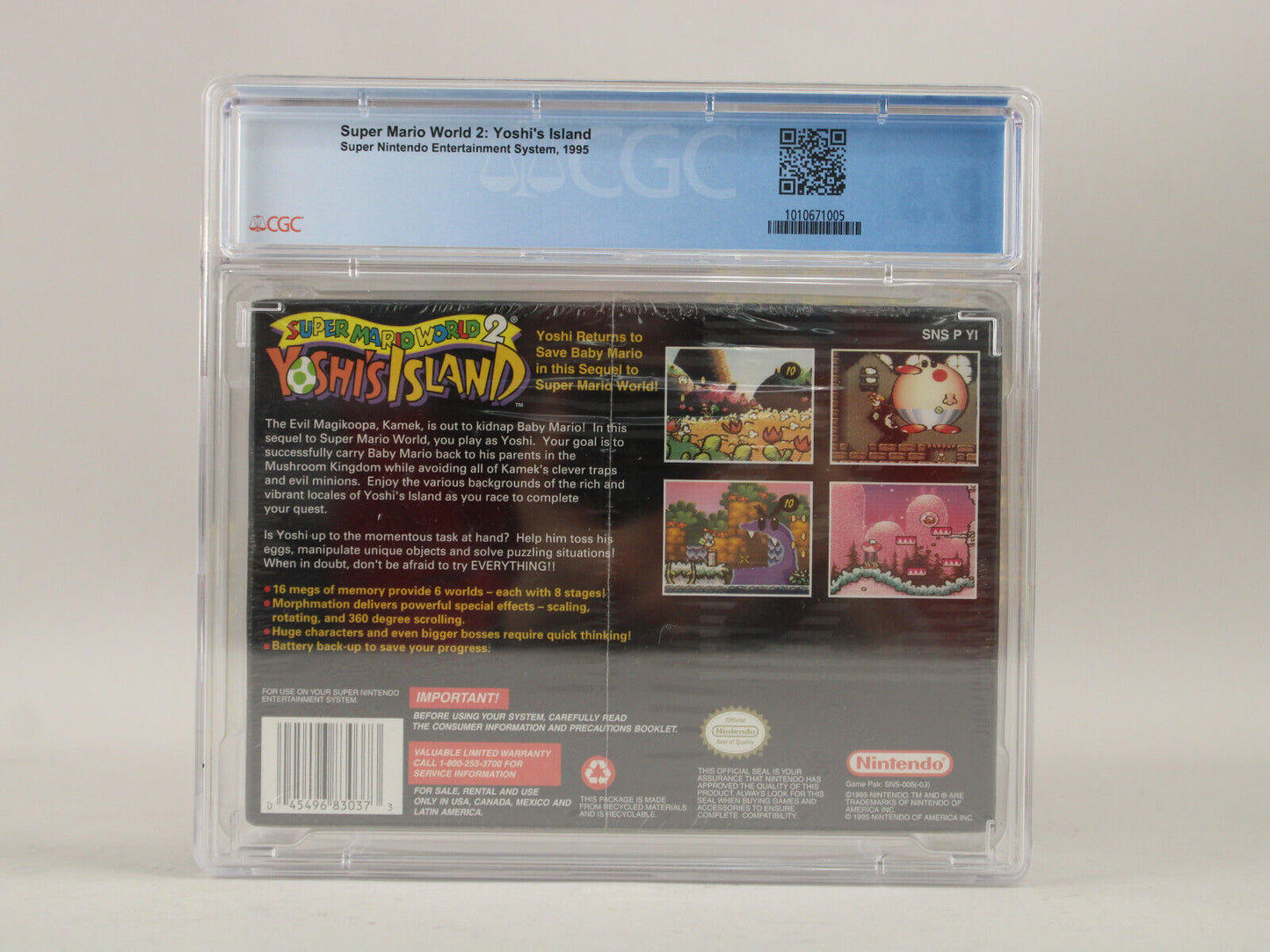 Super Mario World 2: Yoshi's Island Nintendo SNES New CGC Graded 8.5 A+ VGA Wata