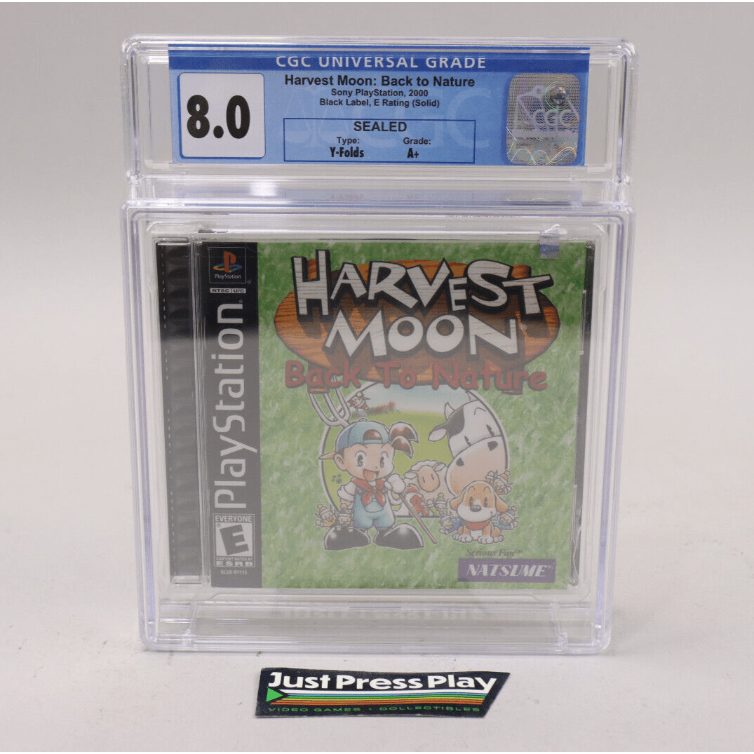 Harvest Moon: Back to Nature Sony PlayStation PS1 PSX Black Sealed CGC 8.0 A+