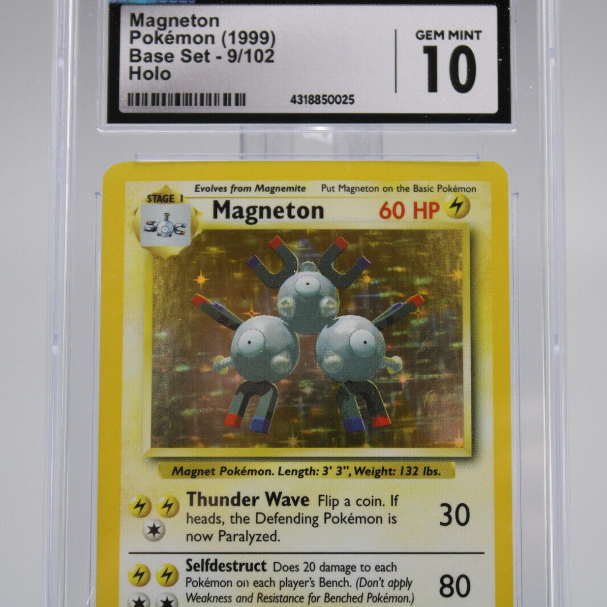 Pokemon TCG Magneton Base Set Holo Card 9/102 CGC Graded 10 GEM MINT 1999 Pokemon TCG Magneton Base Set Holo Card 9/102 CGC Graded 10 GEM MINT 1999