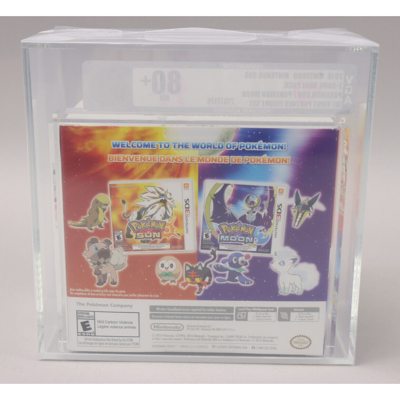 Pokemon Sun & Moon Double Dual Pack with 3 Figures 3DS New Sealed VGA 80+ NM