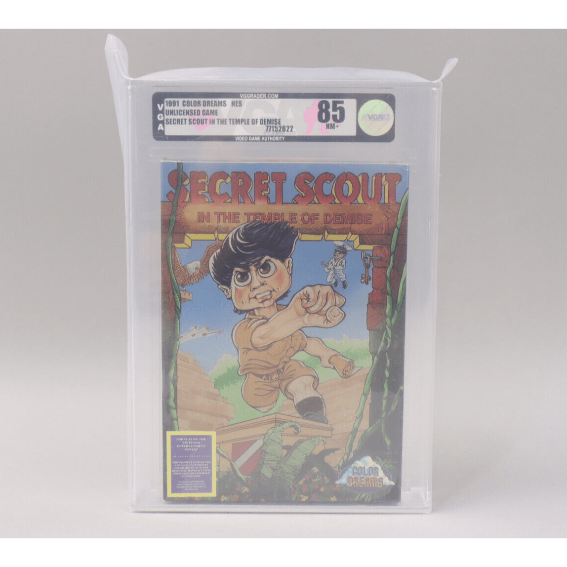 Secret Scout in the Temple of Demise NES Unlicensed 1991 Color Dreams VGA 85 NM