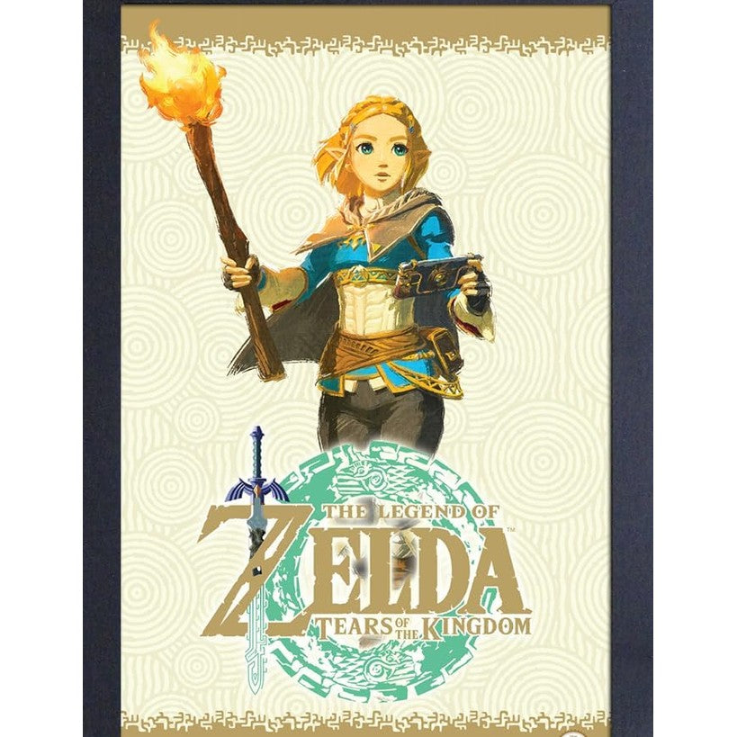 The Legend of Zelda: Tears of the Kingdom Zelda with Torch Print Framed - Nintendo - Pyramid America