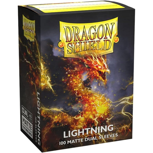 Matte Dual TCG Card Sleeves - Lightning Yellow, 100 Ct., Standard - Dragon Shield