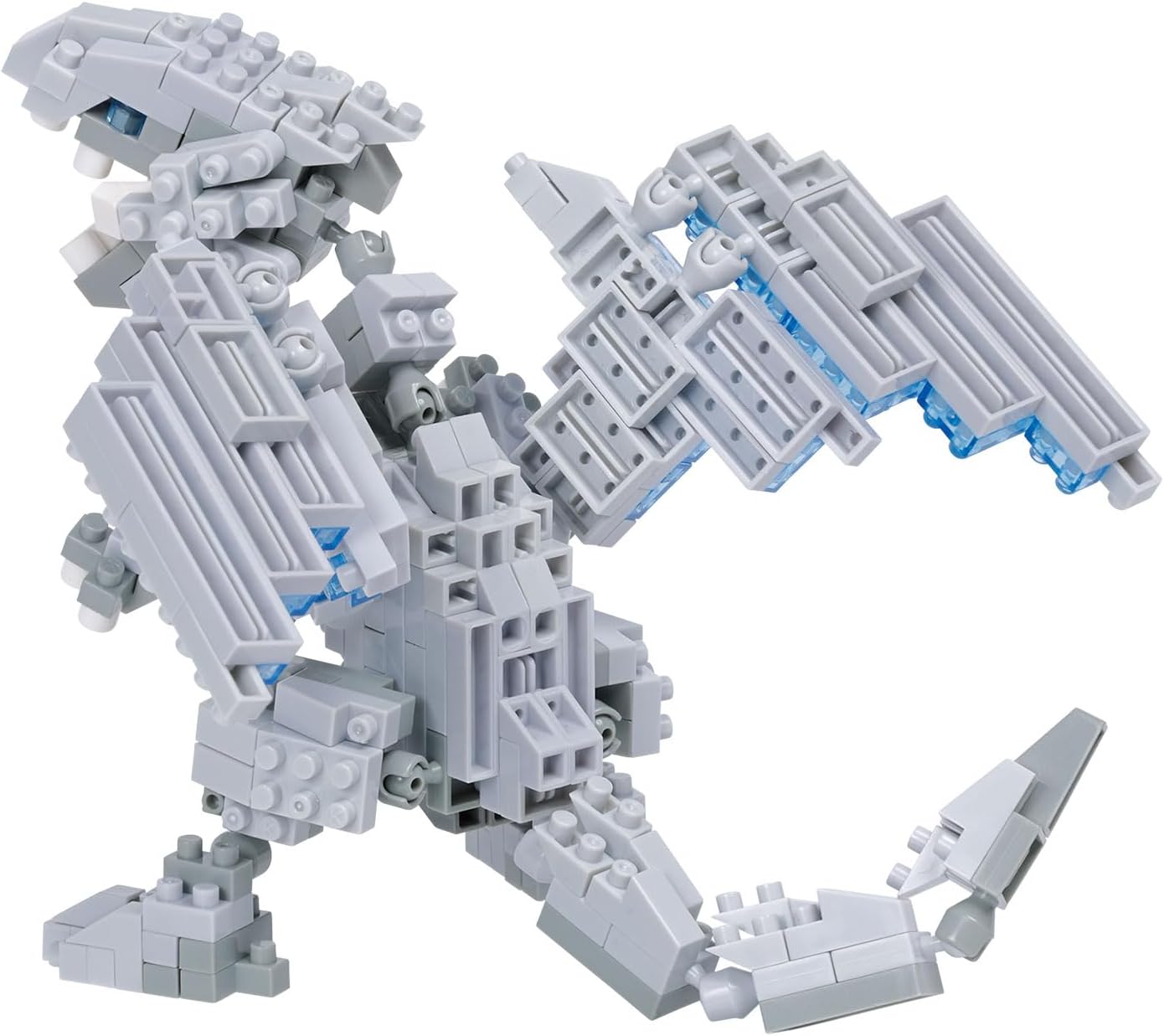 Yu-Gi-Oh! Blue-Eyes White Dragon Figure Building Kit - Bandai Spirits - Nanoblock Character Collection