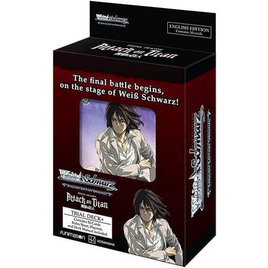 Weiss Schwarz Attack on Titan Final Season Trial Deck+ - 50 Cards, English Edition - Includes Playmat, Rules & Manual!