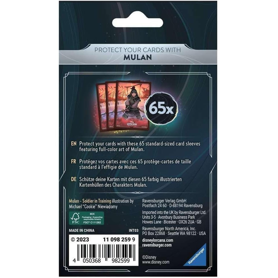 Disney Lorcana TCG Mulan Card Sleeves - 65 Count, Standard Size, Matte Finish - Ravensburger