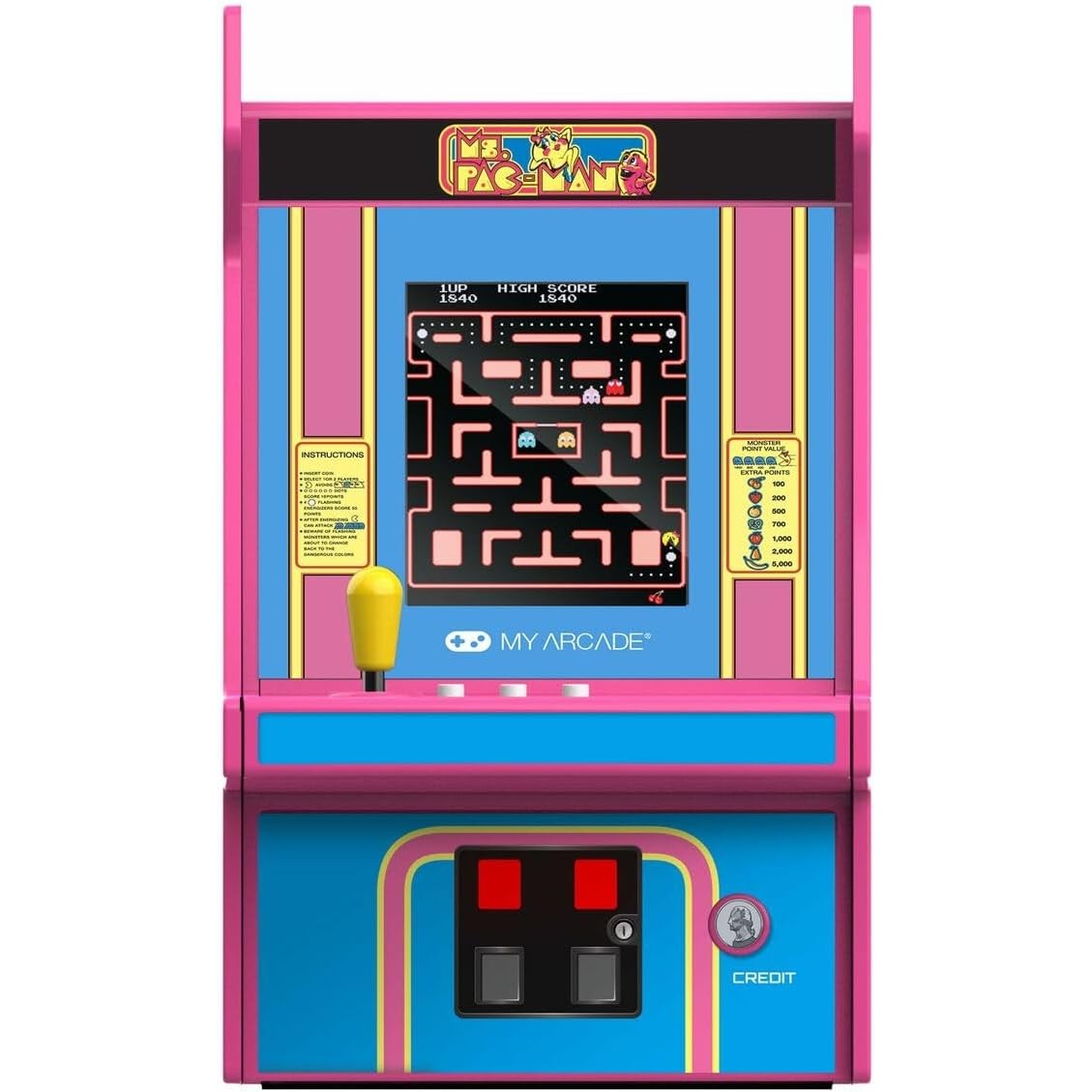 Ms. Pac-Man Micro Player Pro Portable Retro Arcade - Mini Video Game Cabinet - My Arcade