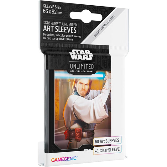 Star Wars Unlimited TCG Obi-Wan Kenobi Art Card Sleeves - 60 Count + 1 Clear, Standard Size - Gamegenic