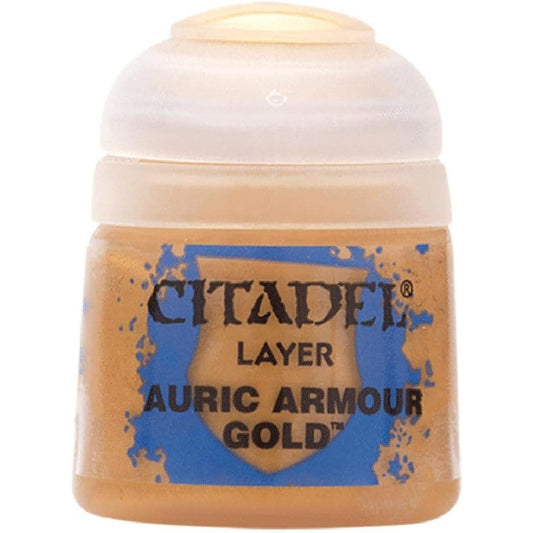 Citadel Layer Auric Armour Gold - Warhammer Model Paint, 12ml Pot - Games Workshop