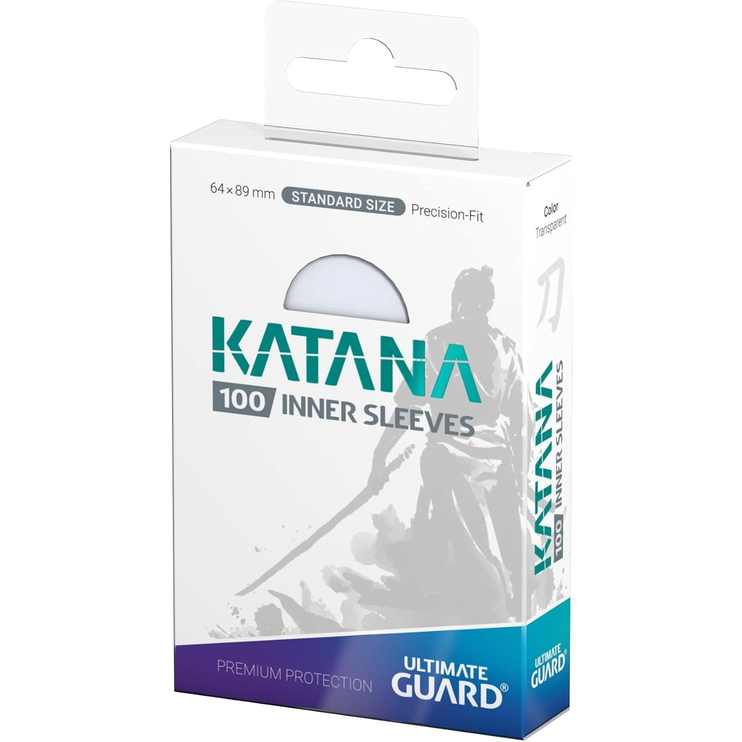Katana Inner Sleeves Card Protectors - 100 Count, Standard Size, Transparent - Ultimate Guard, Japan