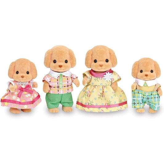 Calico Critters Toy Poodle Family Doll Set - 4 Puppy Dog Figures - Epoch Everlasting Play