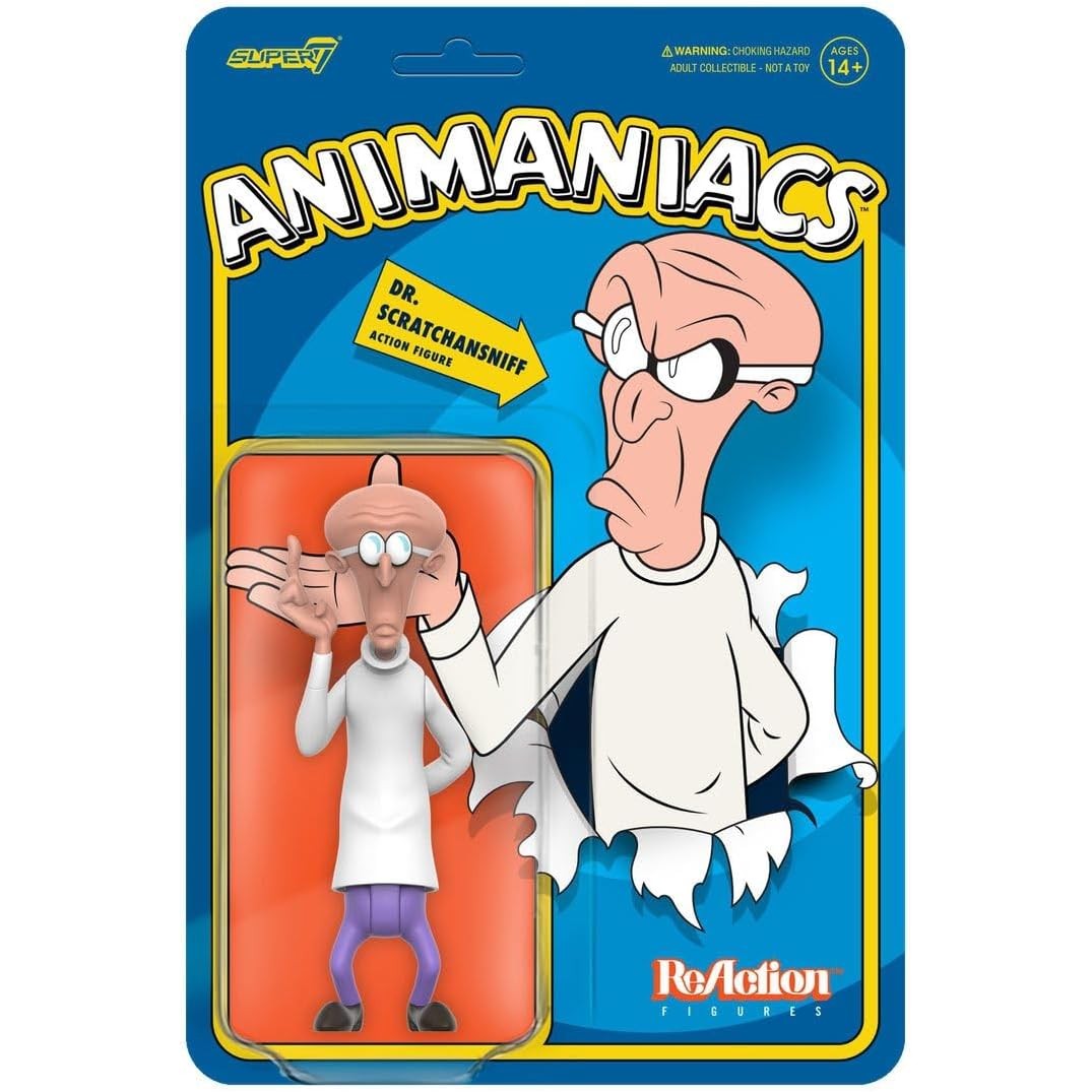 Animaniacs Dr. Scratchansniff Action Figure - Super7 - ReAction Wave 1