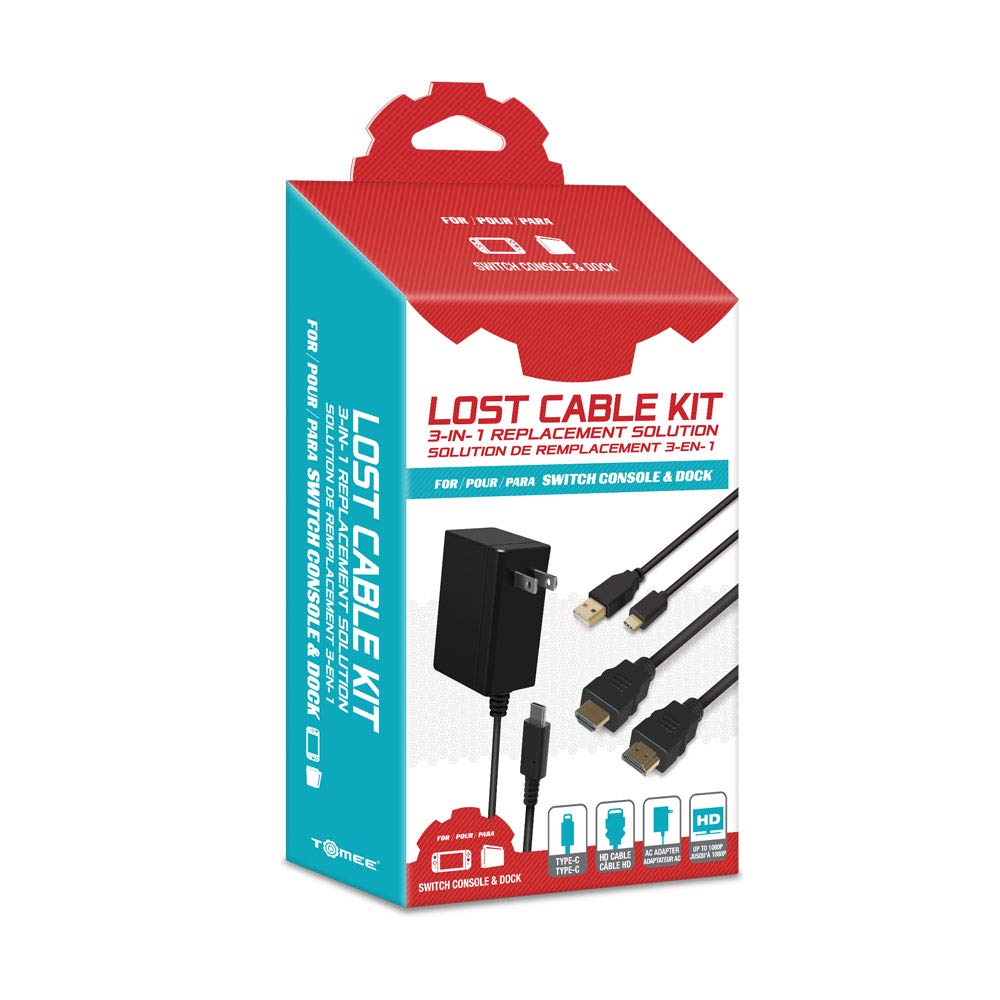 Lost Cable Kit: 3-in-1 Replacement Solution - Nintendo Switch Console & Dock - Tomee