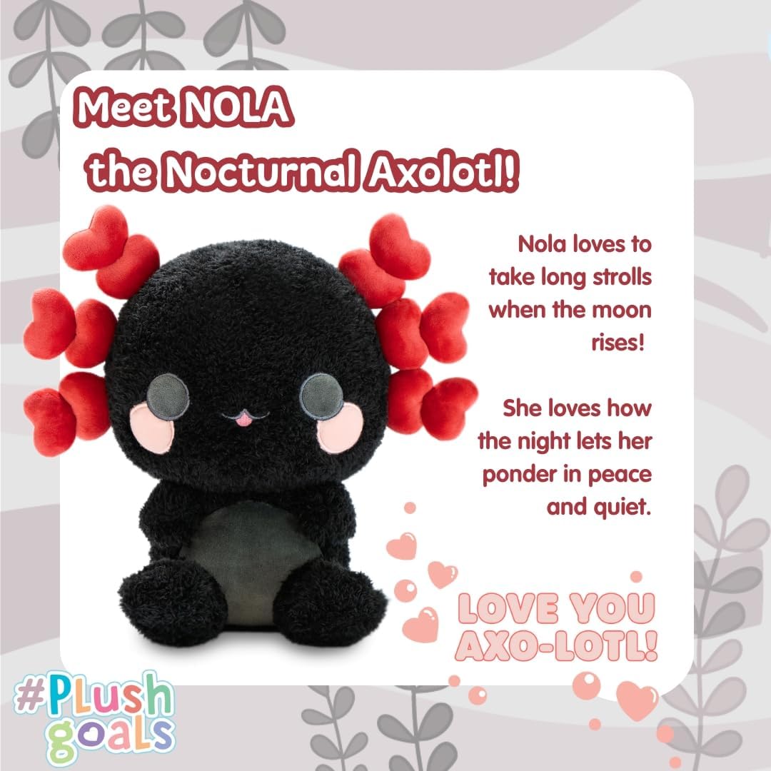 PlushGoals Nola the Nocturnal Axolotl Plush - Cute Stuffed Animal - Cuddle Barn