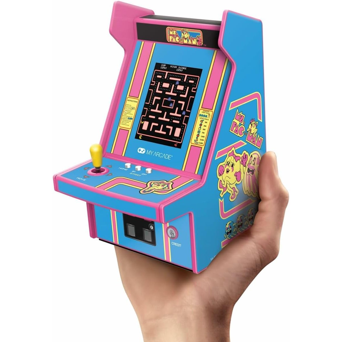Ms. Pac-Man Micro Player Pro Portable Retro Arcade - Mini Video Game Cabinet - My Arcade