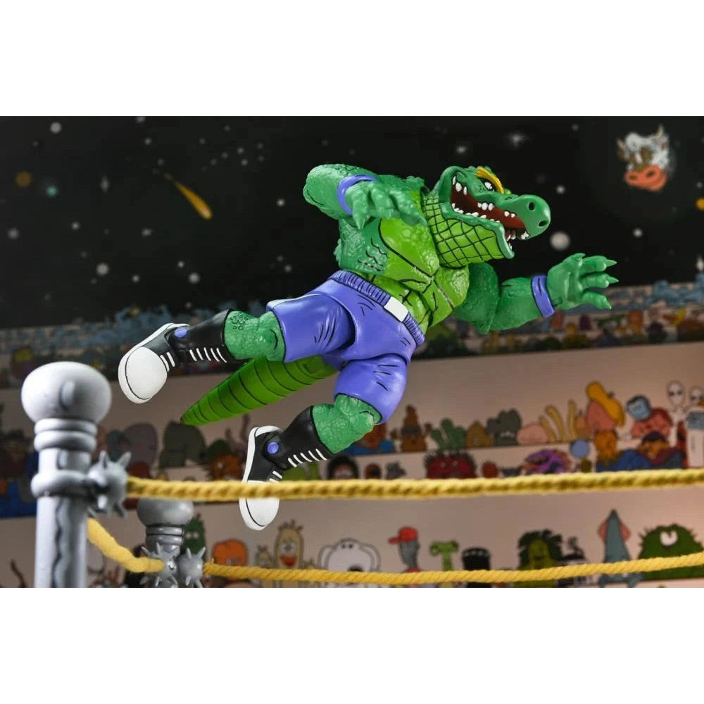 Teenage Mutant Ninja Turtles Adventures Stump Wrestling Leatherhead Archie Comics Action Figure - NECA