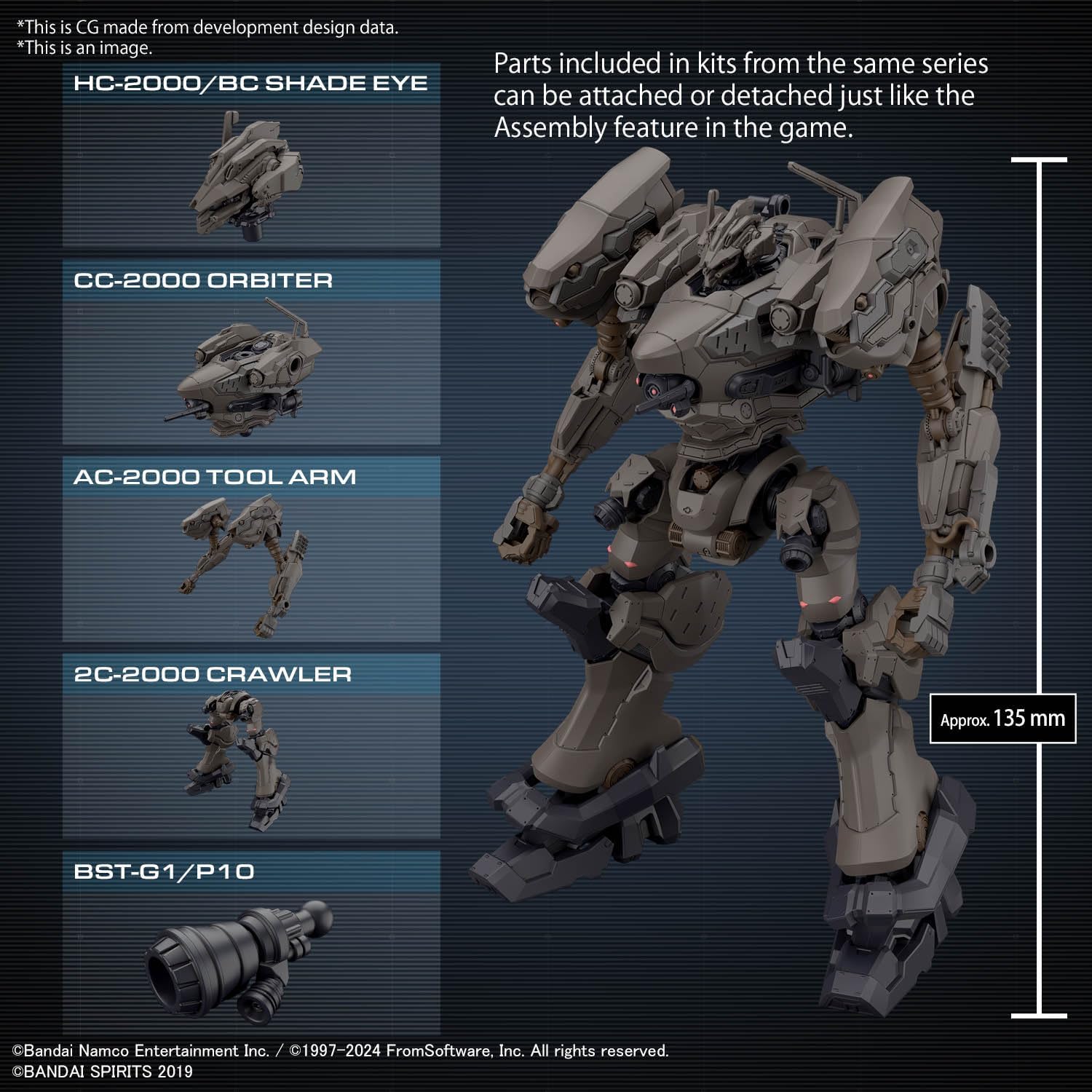 Armored Core VI: Fires of Rubicon RaD CC-2000 Orbiter Nightfall Model Kit - Bandai Spirits - 30 Minutes Missions