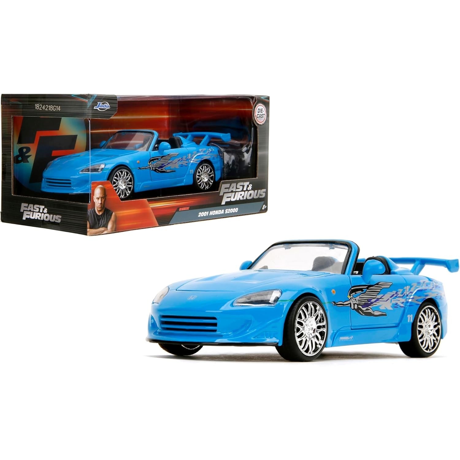 Fast & Furious Honda S2000 Mia's Blue Design - 1/24 Scale Die-Cast Car - Jada Toys