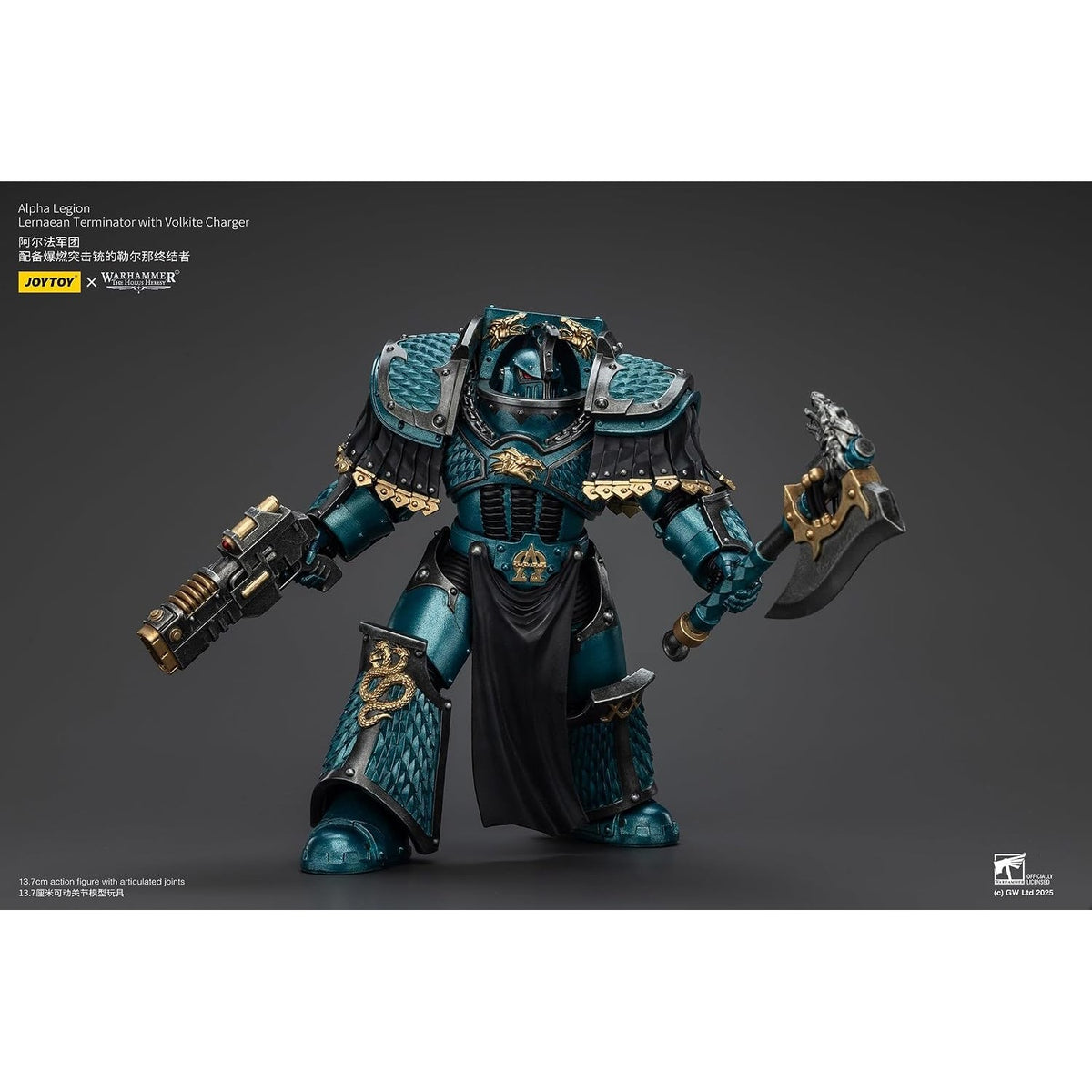 Warhammer: The Horus Heresy Alpha Legion Lernaean Terminator with Volkite Charger 1:18 Scale Action Figure - JoyToy