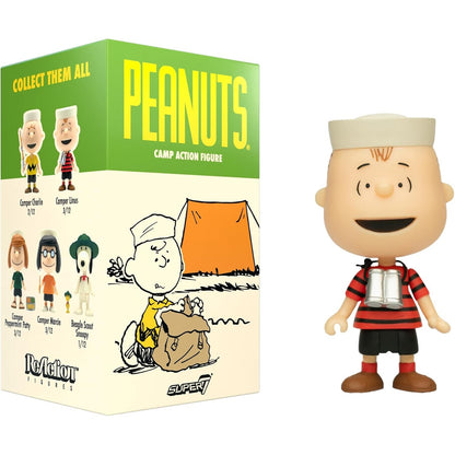 Peanuts Camp Action Figure Blind Box - 1 Random Figure, 5 Possible Designs - Super7 ReAction Figures Wave 3