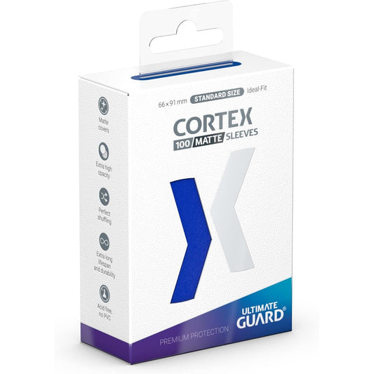 Cortex Outer Card Sleeves - 100 Matte Blue Standard Size TCG - Ultimate Guard