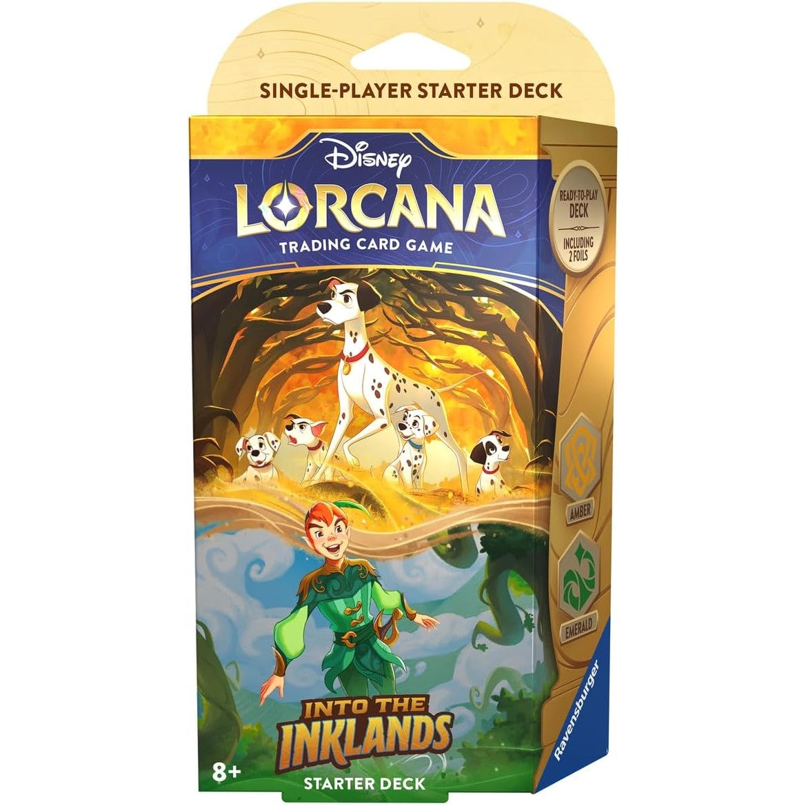 Disney Lorcana TCG Into the Inklands Amber & Emerald Starter Deck - 60 Cards, Ready-to-Play - Ravensberger