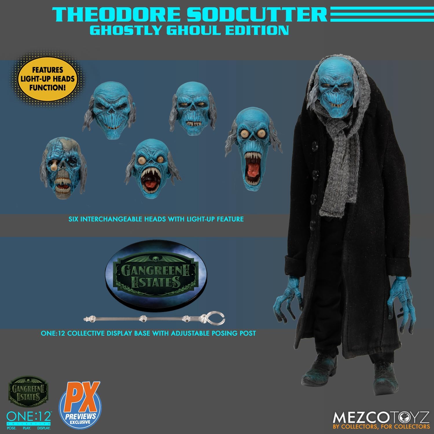 Gangreene Estates Theodore Sodcutter 1/12 Scale Figure - Mezco Toyz ONE:12 Collective - A PX Previews Exclusive!