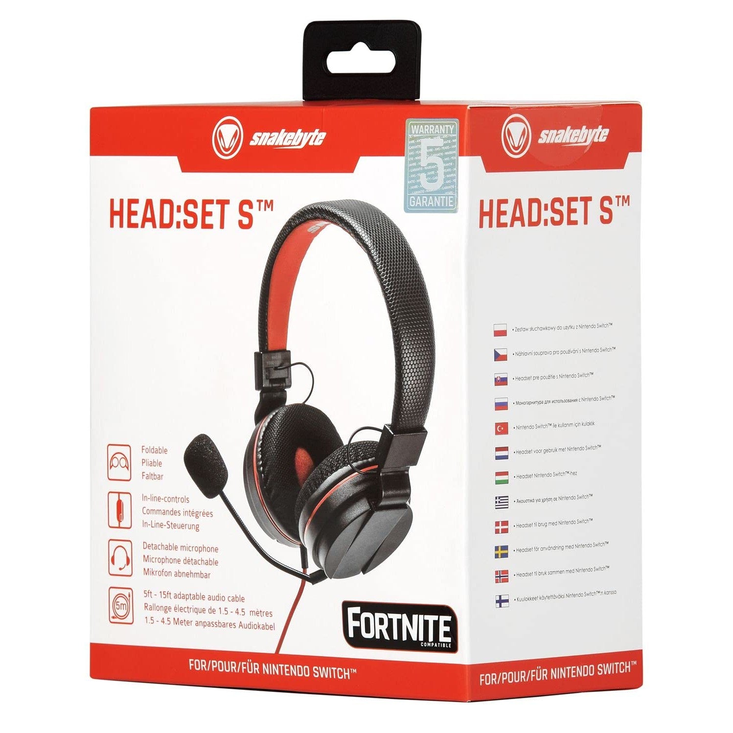 Head:Set S On-Ear Stereo Gaming Headset - PlayStation 4, Xbox One, Switch, PC, etc. - Snakebyte