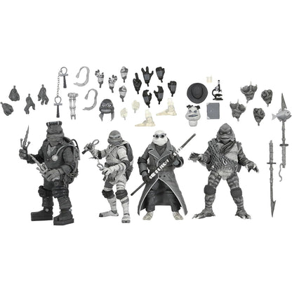 Universal Monsters x Teenage Mutant Ninja Turtles Black & White 7" Action Figure Set - NECA