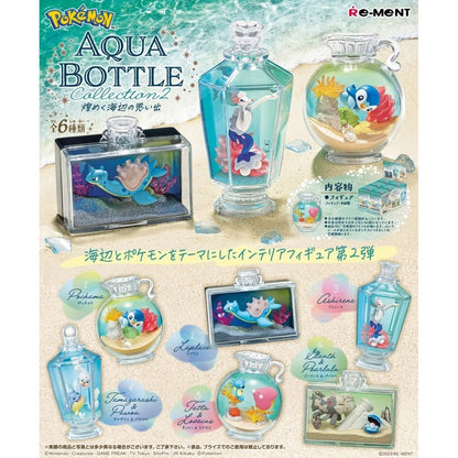 Pokemon Aqua Bottle Collection Vol. 2 Memories of the Shimmering Seaside Blind Box - 1 Random Figurine, 6 Possible Designs - Re-ment