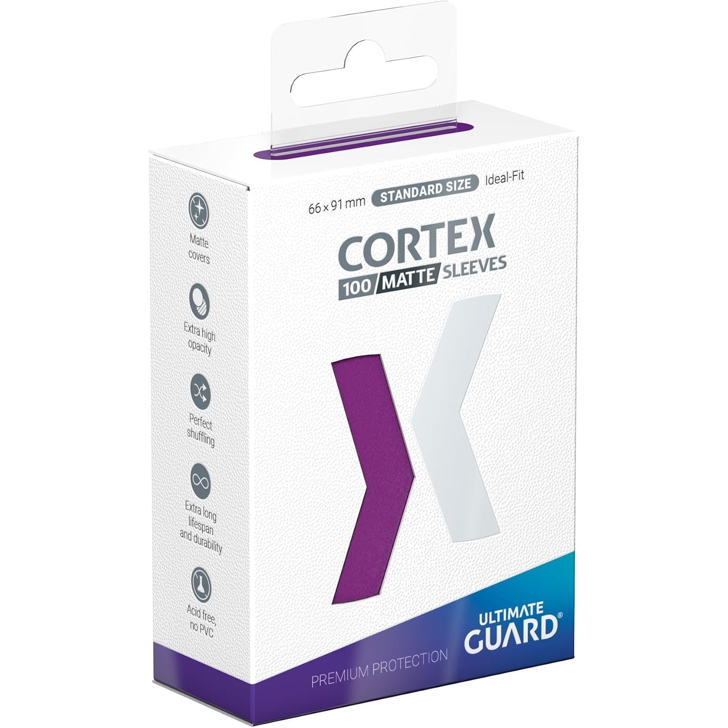 Cortex Matte TCG Card Sleeves - Purple, 100 Count, Standard Size - Ultimate Guard
