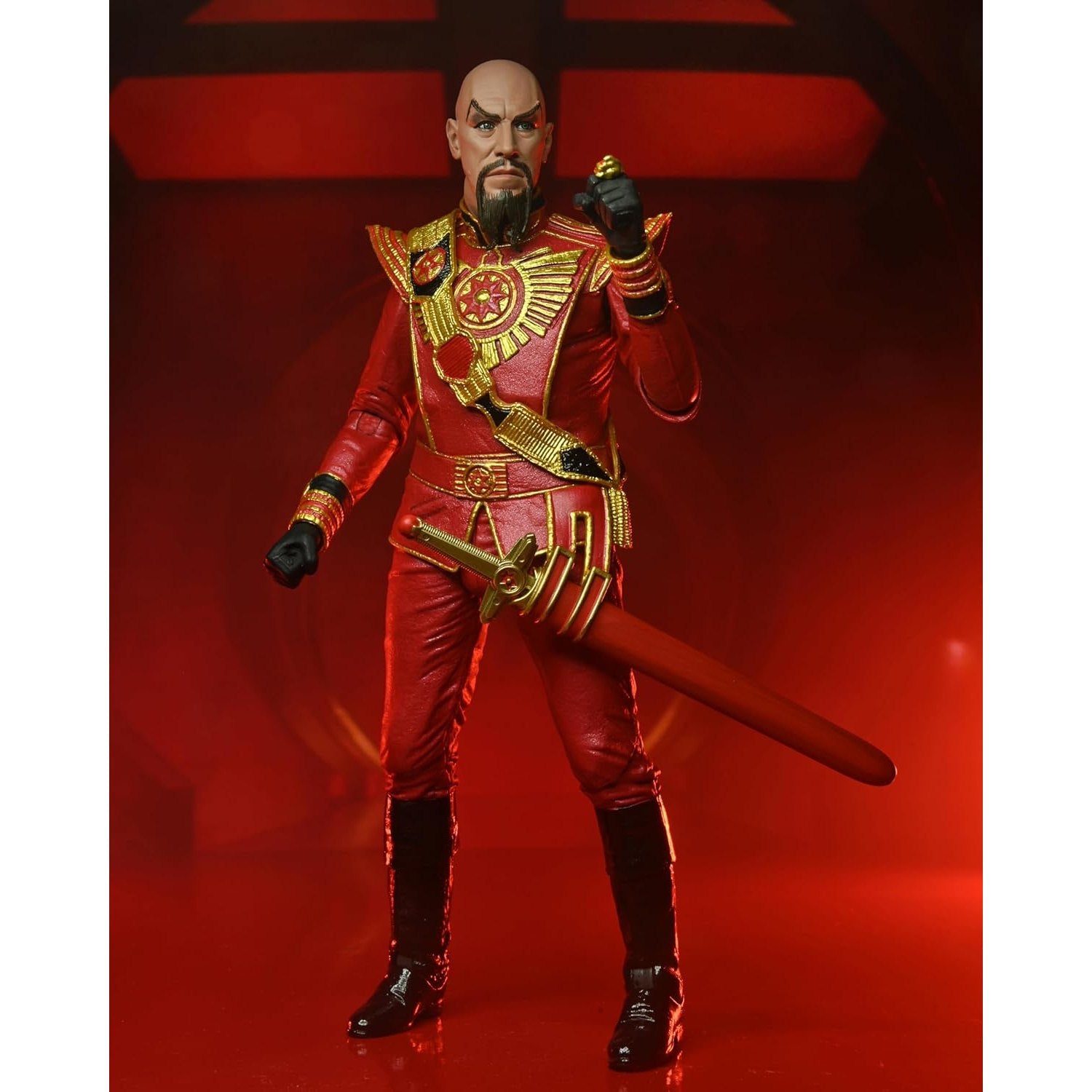 Flash Gordon Ultimate Ming the Merciless Red Military Outfit Action Figure - King Features - NECA