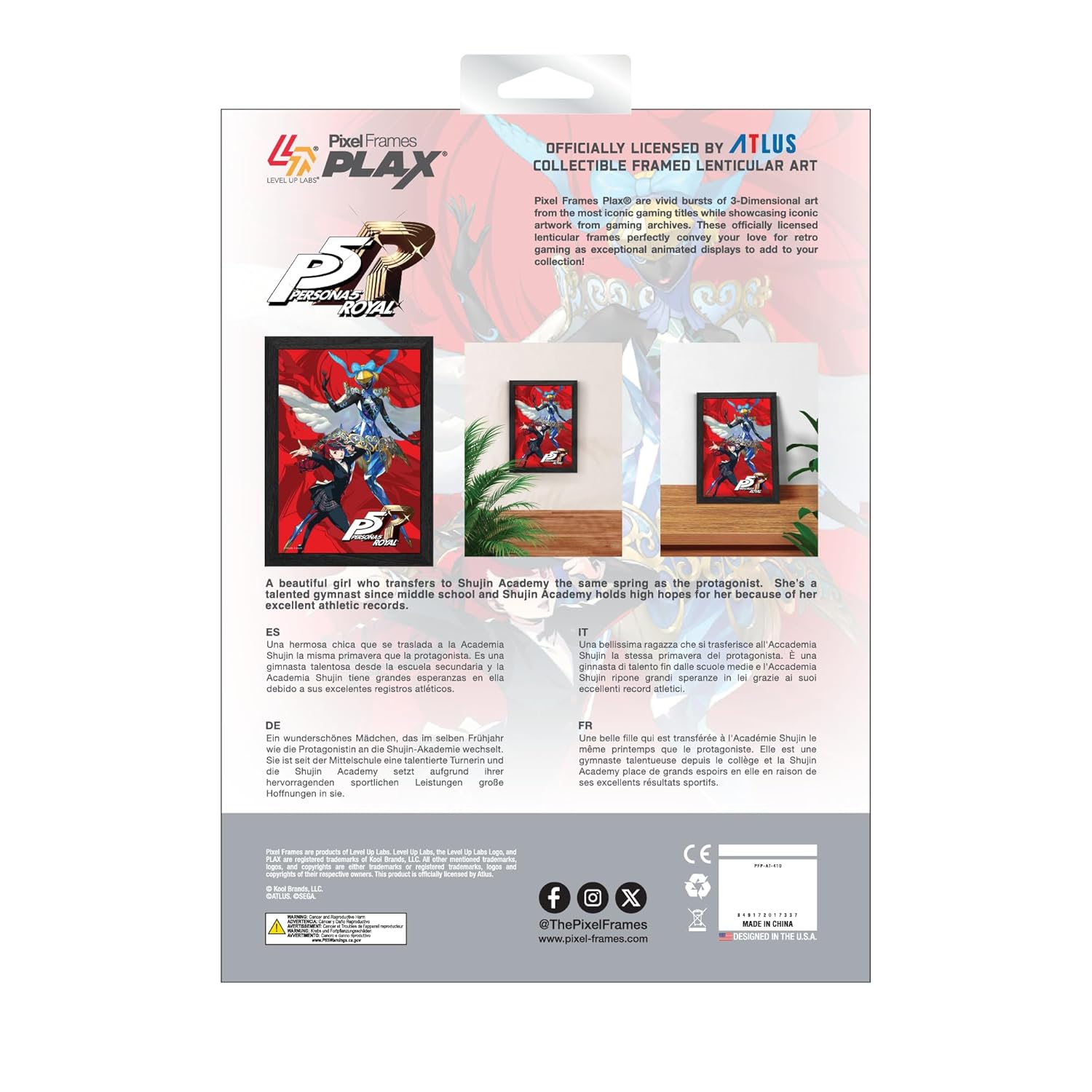 Persona 5 Royal Kasumi Yoshizawa Codename: Violet Framed Lenticular Poster - Level Up Labs - Pixel Frames PLAX