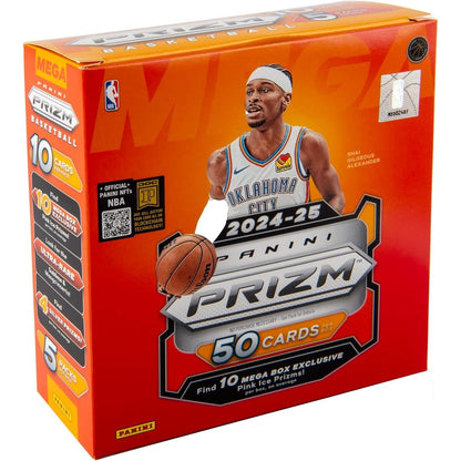 2024-25 Prizm Basketball NBA Mega Box - 5 Packs, 50 Cards - Panini