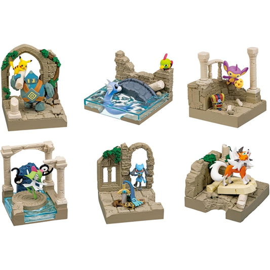 Pokemon Diorama Collection Ruins of the Ancient Castle Blind Box - 1 Random Figurine, 6 Possible Designs - Re-ment