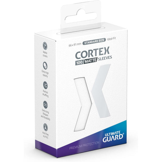Cortex Matte TCG Card Sleeves - White, 100 Count, Standard Size - Ultimate Guard
