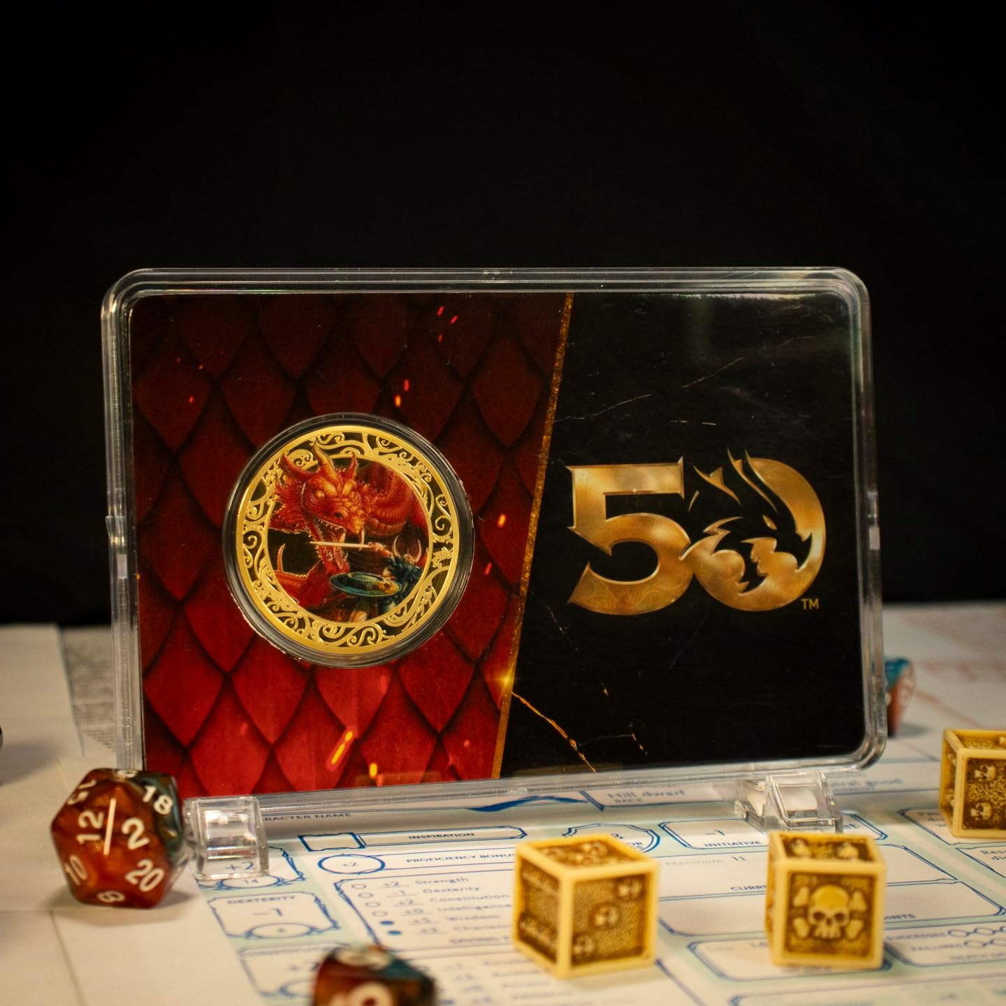 Dungeons & Dragons 50th Anniversary 24K Gold Plated Coin - Fanattik Collectibles - Numbered Limited Edition!