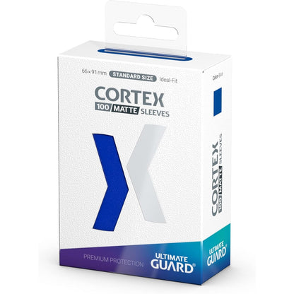 Cortex Outer Card Sleeves - 100 Matte Blue Standard Size TCG - Ultimate Guard