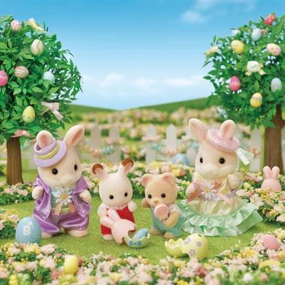 Calico Critters Easter Celebration Doll Set - 2 Bunny Figures with Accessories - Epoch Everlasting Play